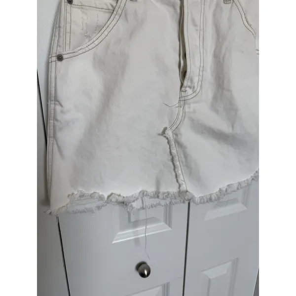 Free People Women's Brea Cotton Cutoff Denim Skirt Deco 28 - Image 8