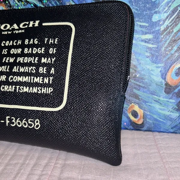 Coach Storypatch Navy Zippered Pouch - Image 4