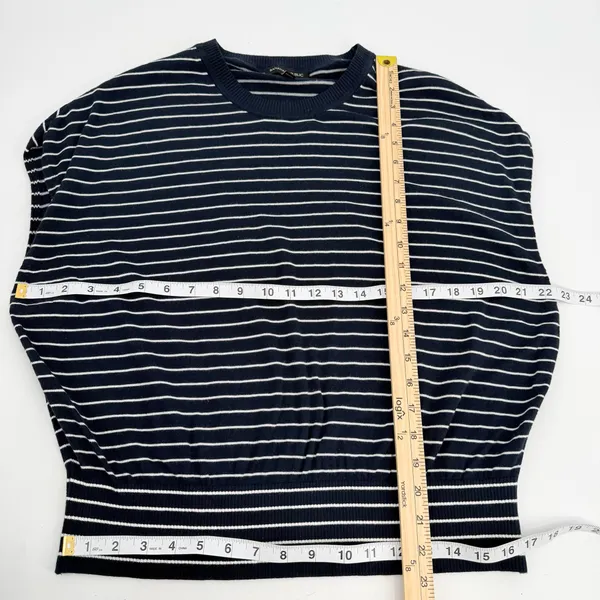Banana Republic Factory Sweater Women’s M Navy Stripe Forever Dolman Sleeve Top - Image 8