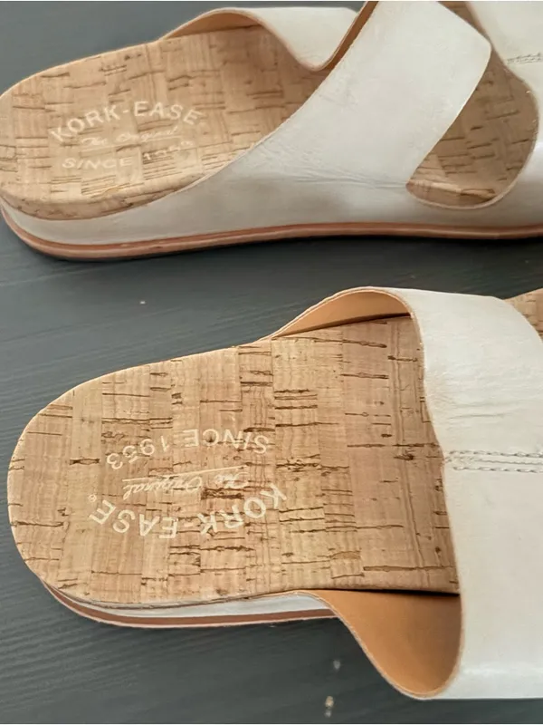 Kork-Ease Tutsi Dual Band Sandal Leather Slip On Natural Comfy Minimalist Size 8 - Image 4