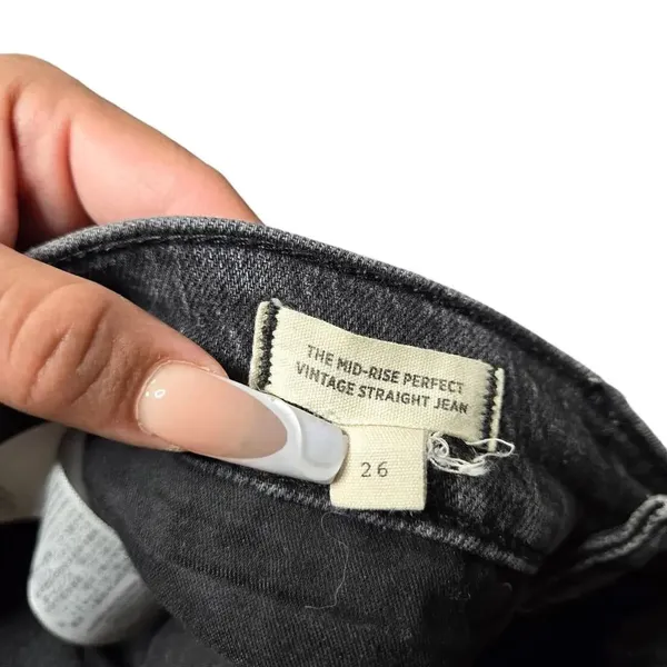 Madewell Black Mid-Rise Perfect‎ Vintage Straight Jean - Image 5