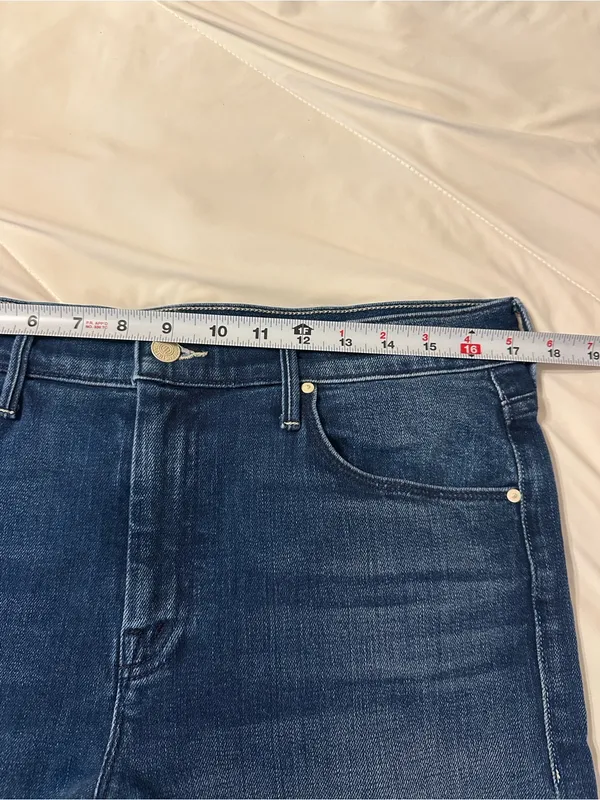 MOTHER The Down Low Weekender Heel in the color High Tide -Flare Jeans - Size 34 - Image 16