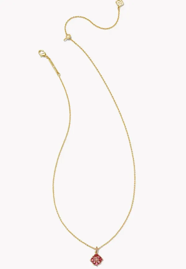 Kendra Scott Dira Gold Crystal Short Pendant Necklace in Pink Mix - Image 2