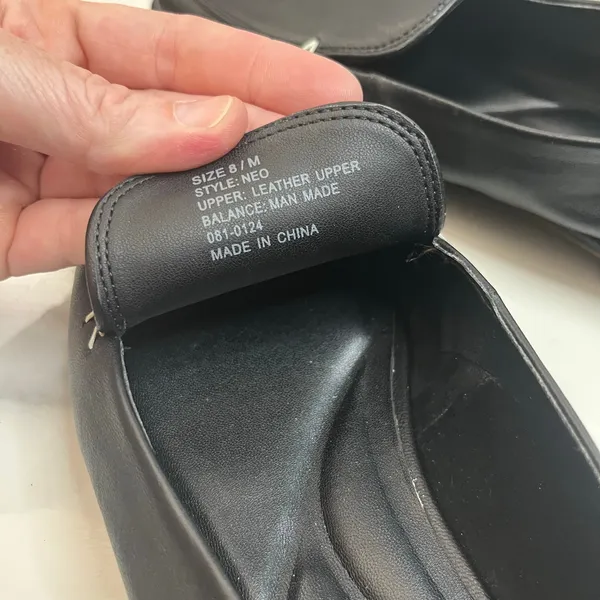 Aerosoles Classic Black Leather Square Toe Comfort Neo Loafers Sz 8 Minimalist - Image 5