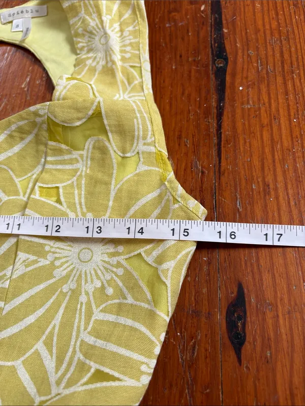 Soiéblu Yellow Floral‎ Fit-and-Flare Dress Floral Sleeveless Sundress Small - Image 5