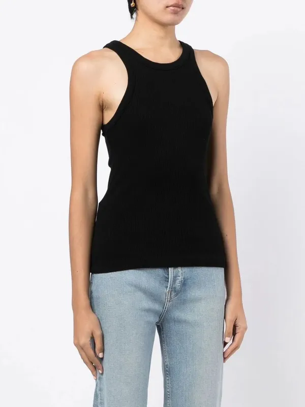 AGOLDE Bailey Black ORGANIC COTTON Ribbed Knit Tank Top Sleeveless stretchy Sm - Image 2