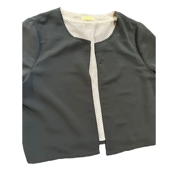 Anthropologie Pins & Needles cropped black open blazer‎ sz M - Image 6