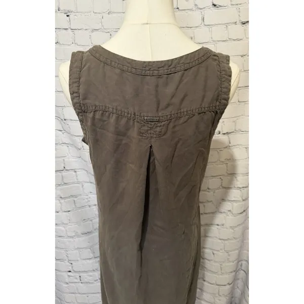 Prana Dress Womens Small Brown Mini Sleeveless Button Pocket Boho Travel - Image 5