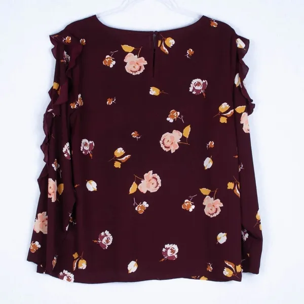 1. State Floral Ruffle‎ Blouse Size Medium - Image 6
