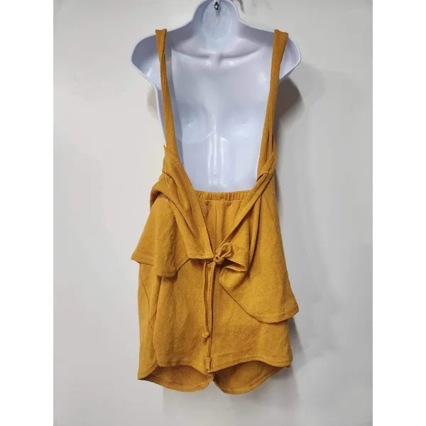 Free People Beach Romper Shorts Mustard Size L. B-5 - Image 2