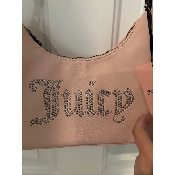 Juicy Couture Y2K Shoulder Bag Obsession Rhinestone Logo Purse Handbag Pink‎ - Image 2