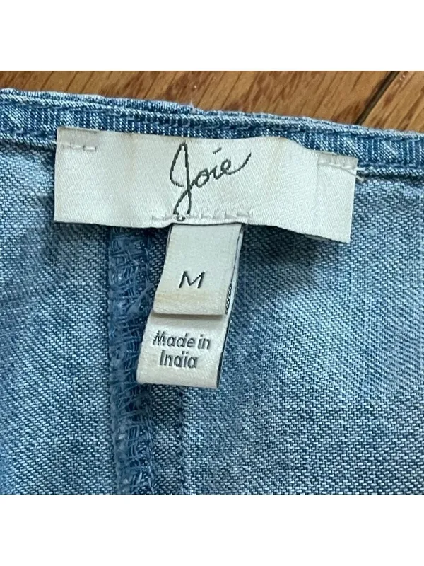 Joie Womens Lace Up Chambray Dress, Denim Jean Blue Cotton blend Sz M - Image 8