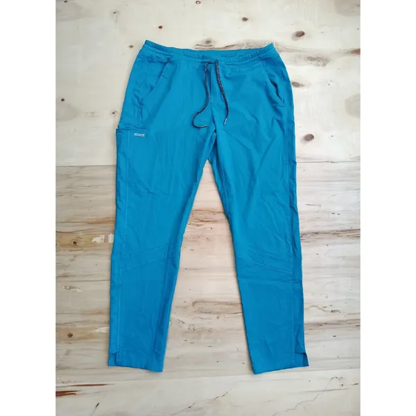 Greys Anatomy by Barco Women Active Spandex Stretch Scrub Pants Size L Teal Blue - Image 2