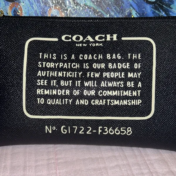 Coach Storypatch Navy Zippered Pouch - Image 2