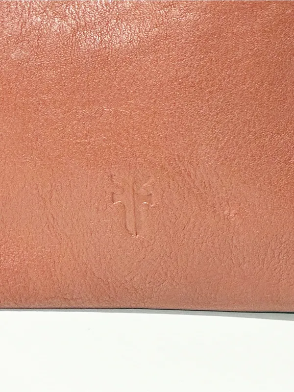 FRYE Wristlet Wallet Smooth Leather in Cognac Brown DB0625 Full Zip - Image 3