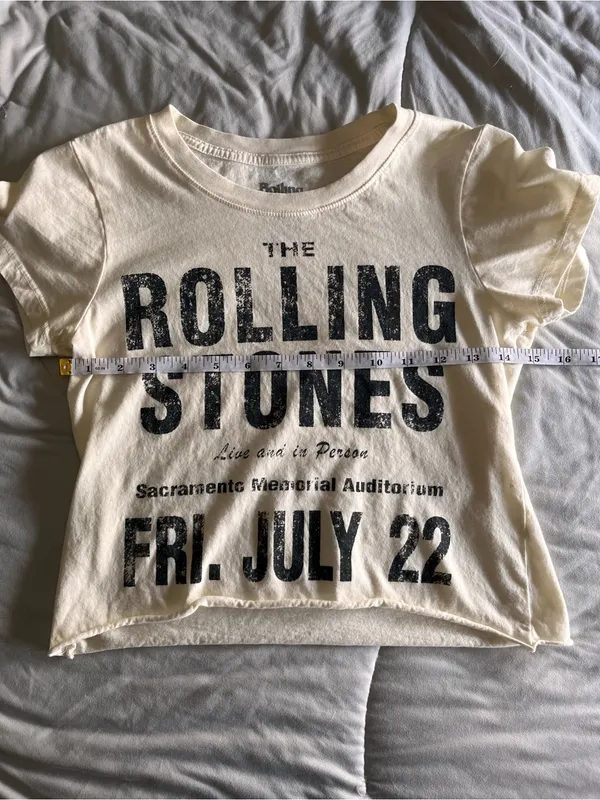 ROLLING STONES X PEOPLE OF LEISURE Women’s Rock Band Baby Tee Sz XS EUC - Image 4