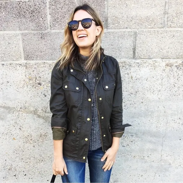 J Crew • Downtown Field Jacket waxed cotton canvas black military utility cargo - Image 4