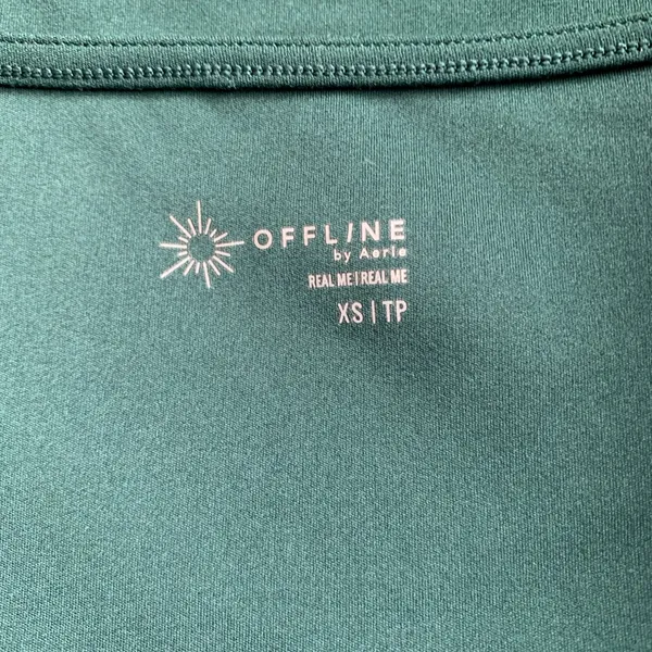 Offline by Real Me green scoop neck size XS long sleeve cropped shirt - Image 3