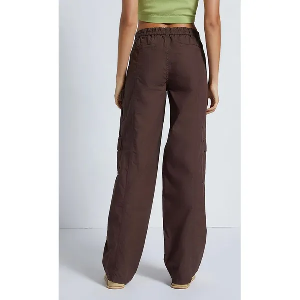 Pacsun Women’s Brown 90's Baggy Cargo Pant Low Rise Puddle‎ Size Medium NEW - Image 4
