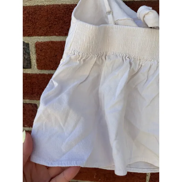 Y2K White Tie Front Cami Top One Size Coquette Minimal Summer Crop Tank - Image 7