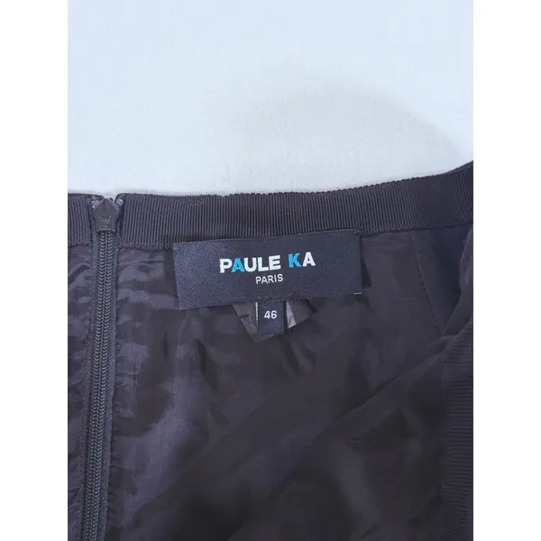 Paule Ka Paris Womens Asymmetric Hem Skirt Size 14 Black Preppy Quiet Luxury - Image 4