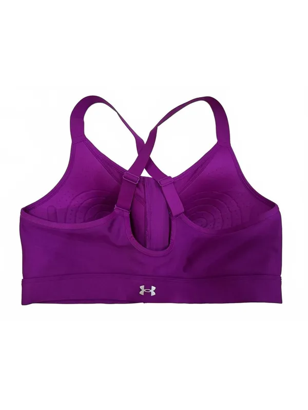 Under Armour Continuum High Zip Sports Bra Purple Plus Size 1X - Image 3