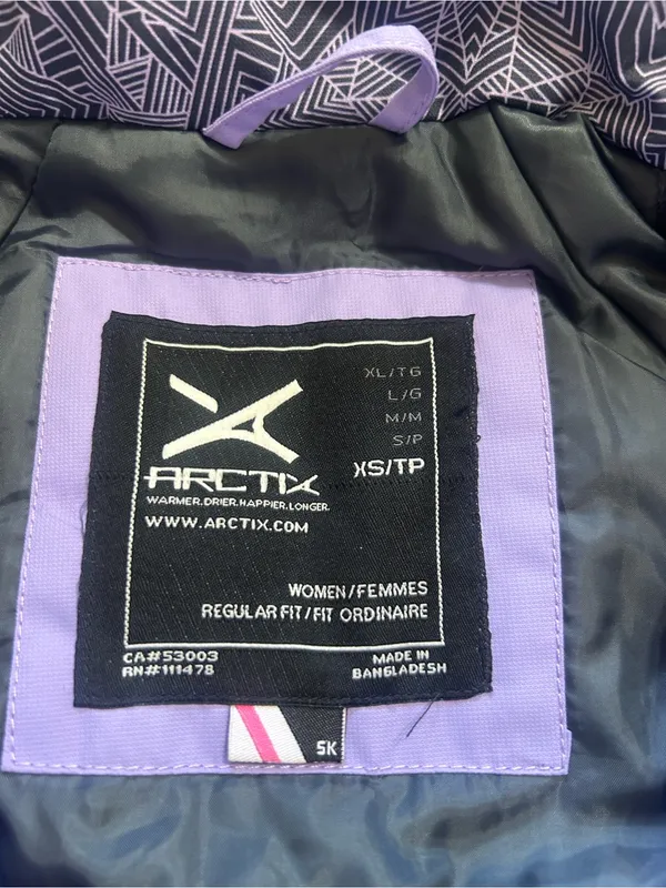 Arctix Lavender Purple and Black Women's Hooded Winter Coat - Image 2