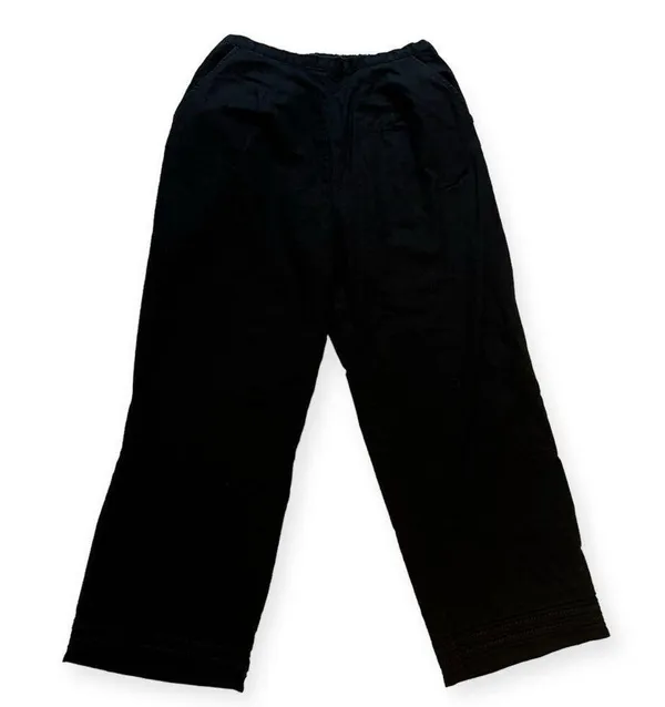 Oleg Cassini black linen capri pant size L - Image 2