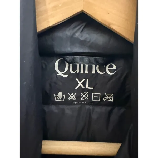Quince Womens Black Down Puffer Vest Full Zip Lightweight Quilted XL - Image 5