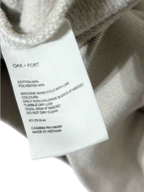 OAK + FORT West Coast Oversized Cotton Beige Pullover Sweatshirt Crew Top - Image 7