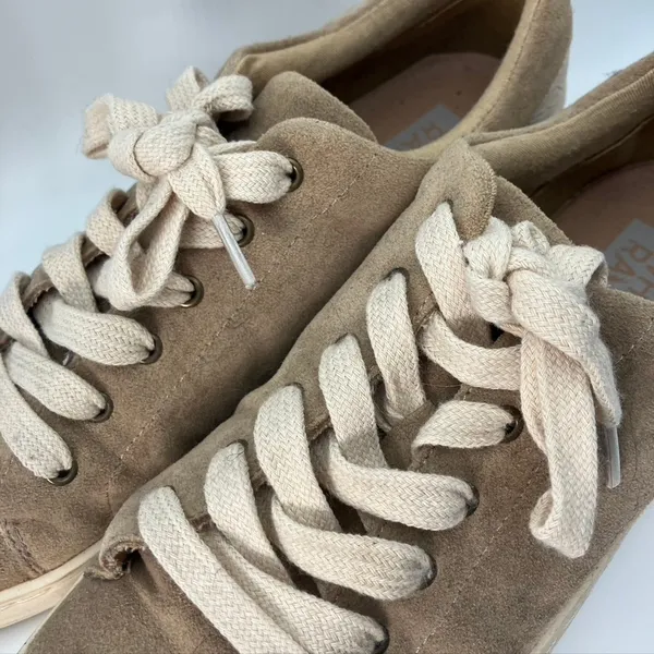 White Raven Women's Tan Suede Sneakers Casual Low Top Lace Up Size‎ 7 - Image 4