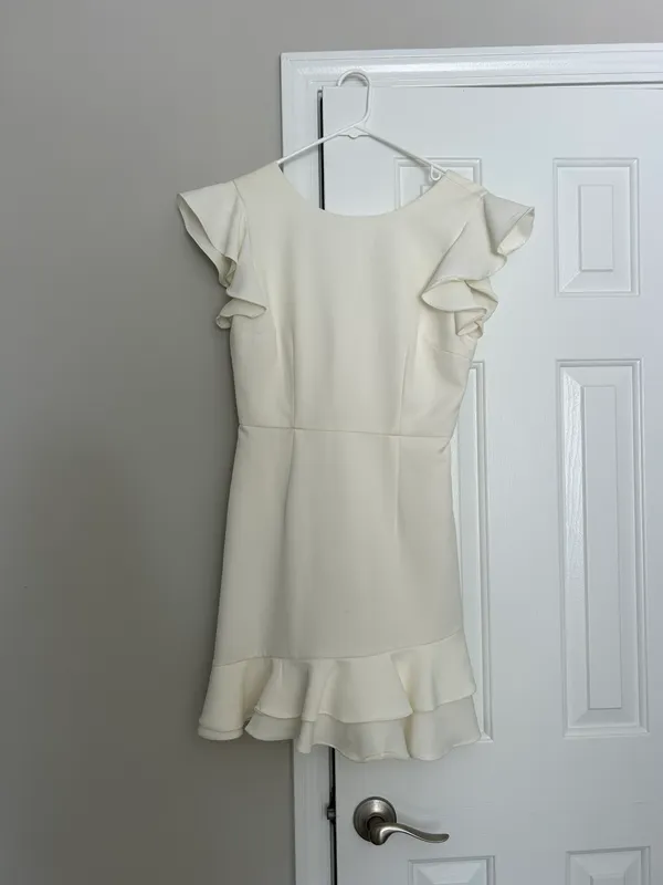 TCEC White Ruffle Mini Dress - Image 3