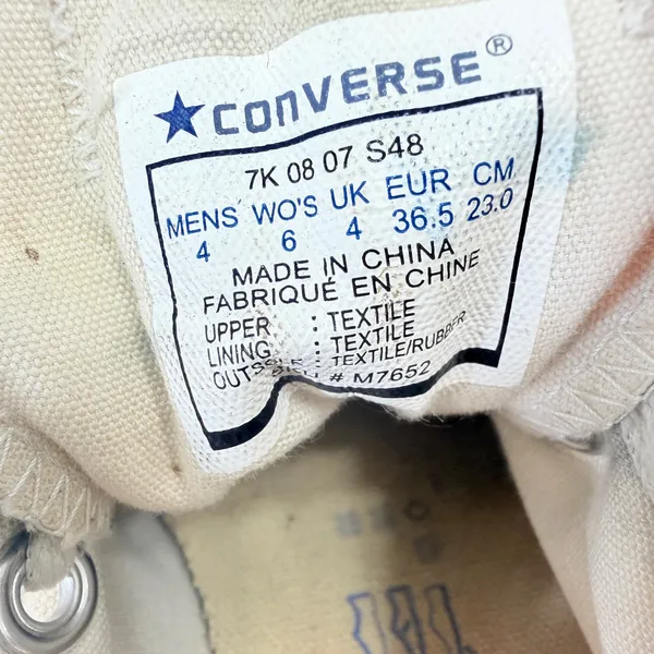 Converse Chuck Taylor All Star Low M7652 Cream Sneaker Shoes Women’s 6 Men’s 4 - Image 7