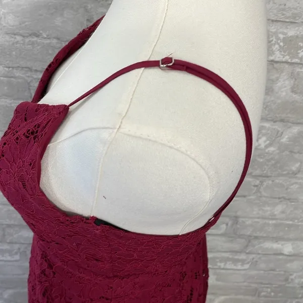 Lulus One Wish Burgundy Lace Midi Dress - Image 6