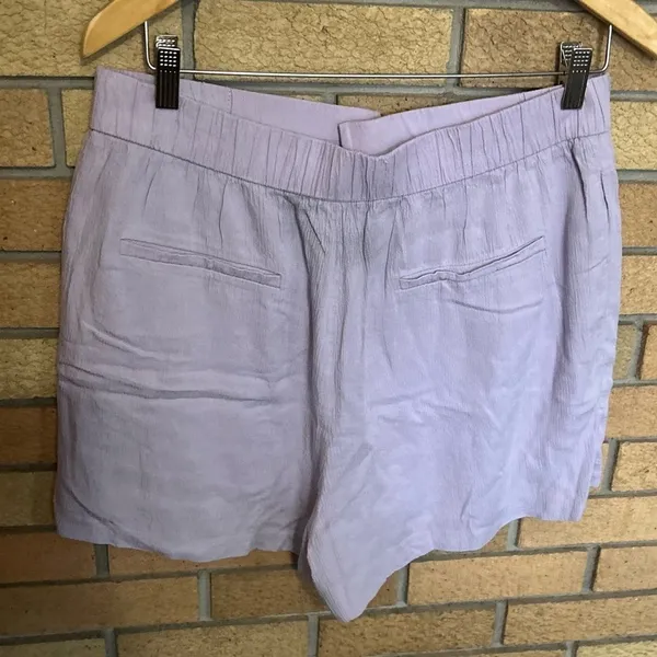 Zara Lilac Purple Crinkled Gauze High Rise Shorts Women’s Size XL - Image 2