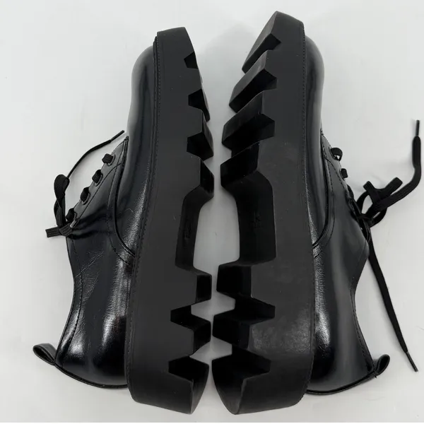 Zara Black Chunky Lug‎ Sole Platform Derby Shoes Mens 8 Womens 10 - Image 4