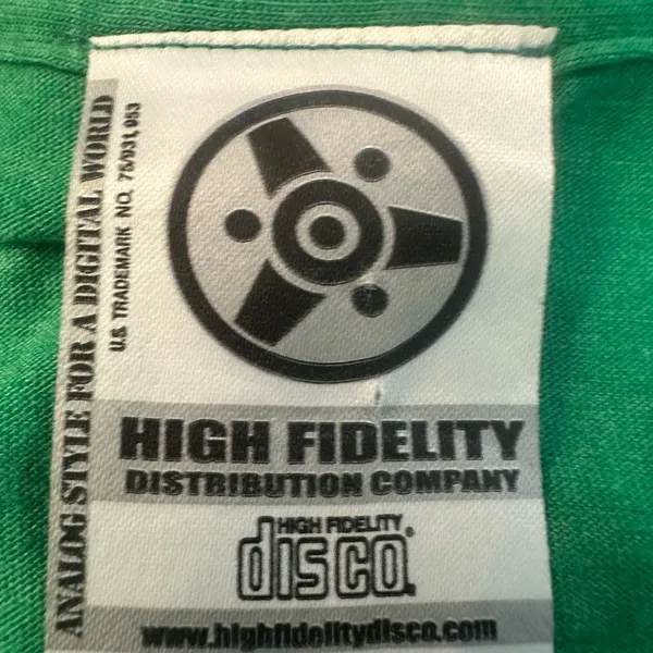 High Fidelity Disco NY NY Graphic Tee Women's XL Green Made in USA Band Style‎ - Image 3