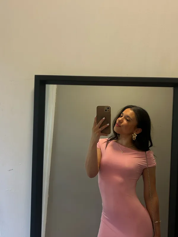 Pink white fox dress - Image 3