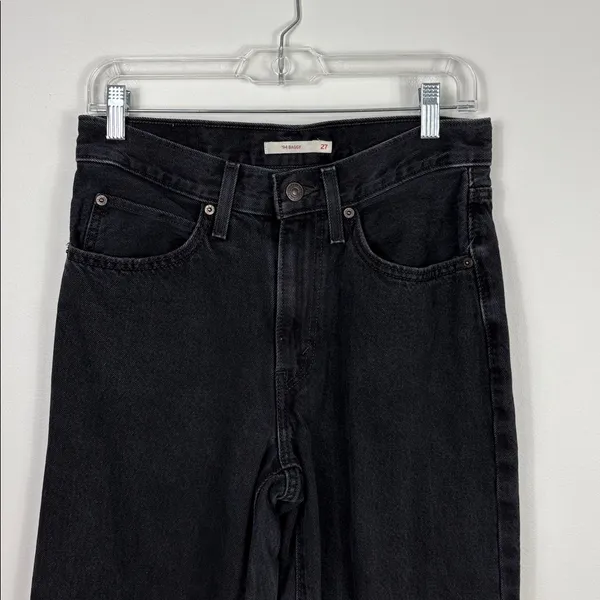 Levi’s 94 Baggy Wide Leg Jeans Women’s Size 27 Cropped Black Denim - Image 2