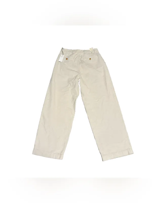 AE77 Premium Pleated Corduroy Pant American Eagle Cream High Waist Wide Leg NWT - Image 3