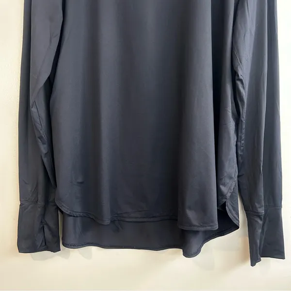 Athleta Smokey Blue Long Sleeve Pullover Athletic High-Lo Nylon Top Size Large - Image 3