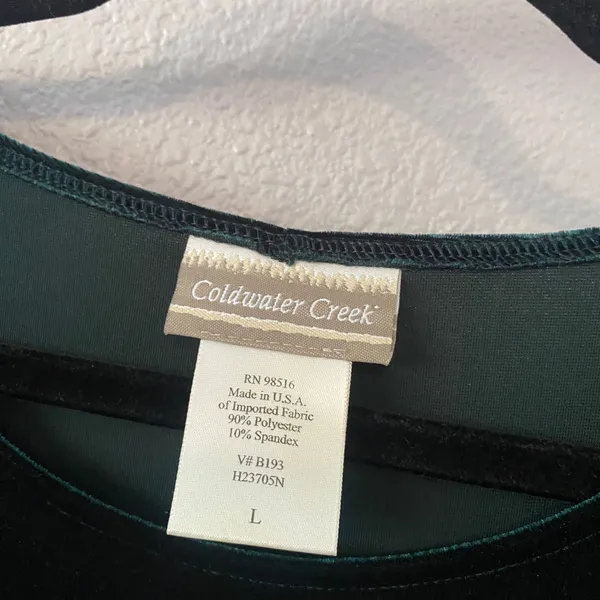 Coldwater Creek Green Velvet Maxi Dress Large Whimsigoth Fairy Dark‎ Feminine - Image 3