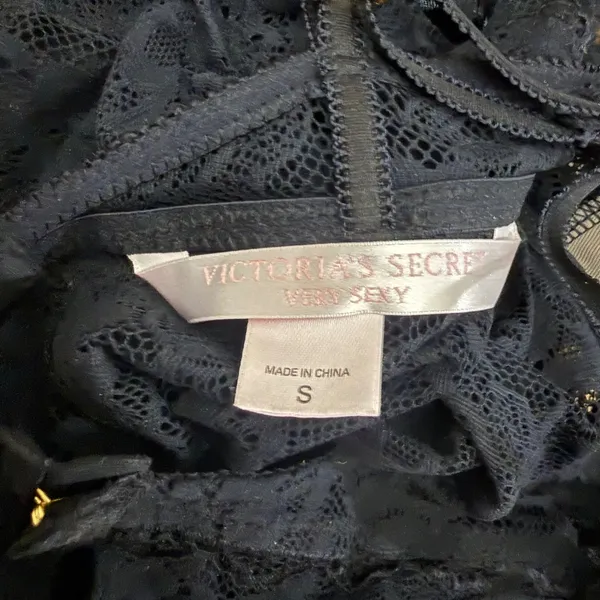 Victorias Secret Very Sexy Black Lace Chemise Slip Dress Small 507344/251 - Image 6