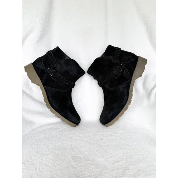 Teva De La Vina Woman’s Size 7 Black Suede Braided Ankle Boots - Image 4