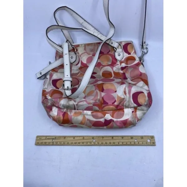 Coach Multi Purpose Pink Fabric Cross Body Bag - Image 8