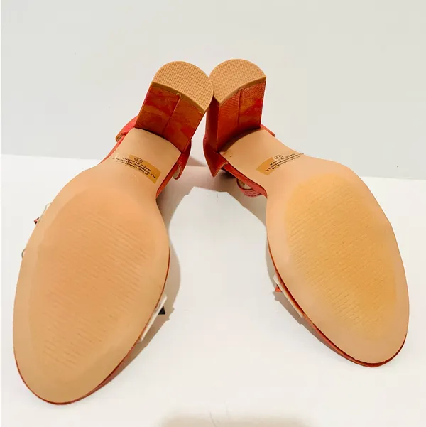Unilady Women’s Vibrant Orange High Block Heel - Image 4