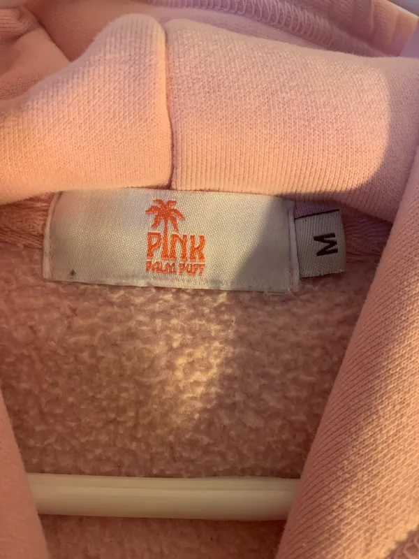 Pink Palm Puff Hoodie Everything Comes in Waves - Image 3