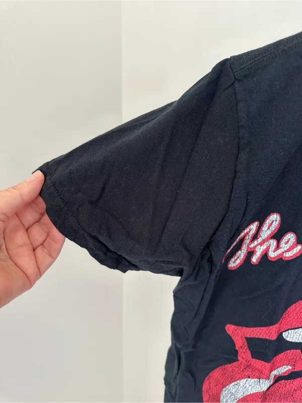 The Rolling Stones Black Cotton Tee with Red Tongue Graphic Size Medium - Image 3