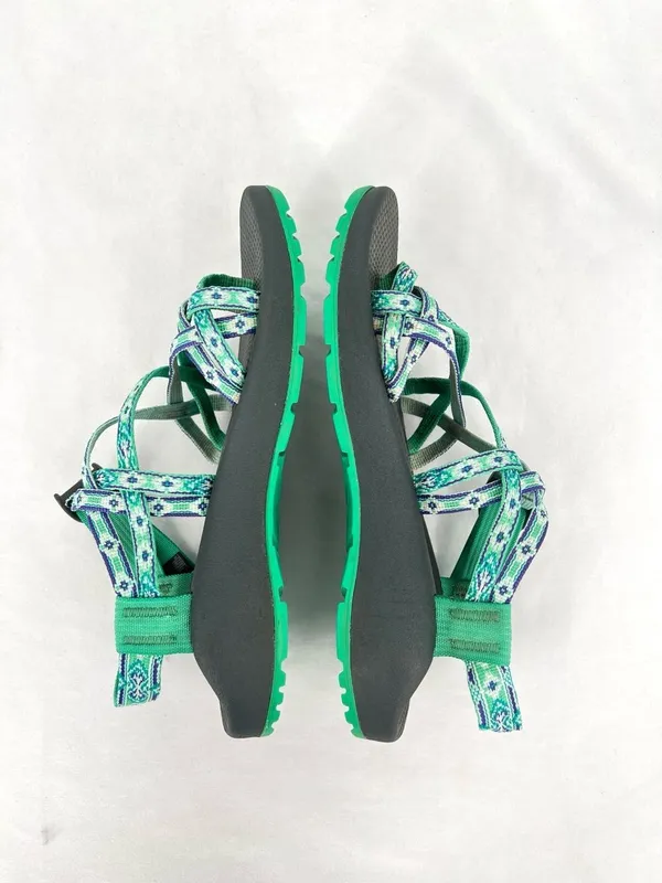 Chaco ZX/2 Classic Mint Green Purple Geo Pattern Strappy Hiking Sandals Size 7 - Image 4