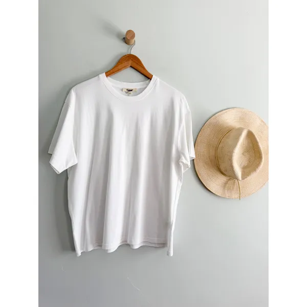 Madewell | NWT Relaxed Oversized Cotton Tee Eyelet White | Sz L - Image 3